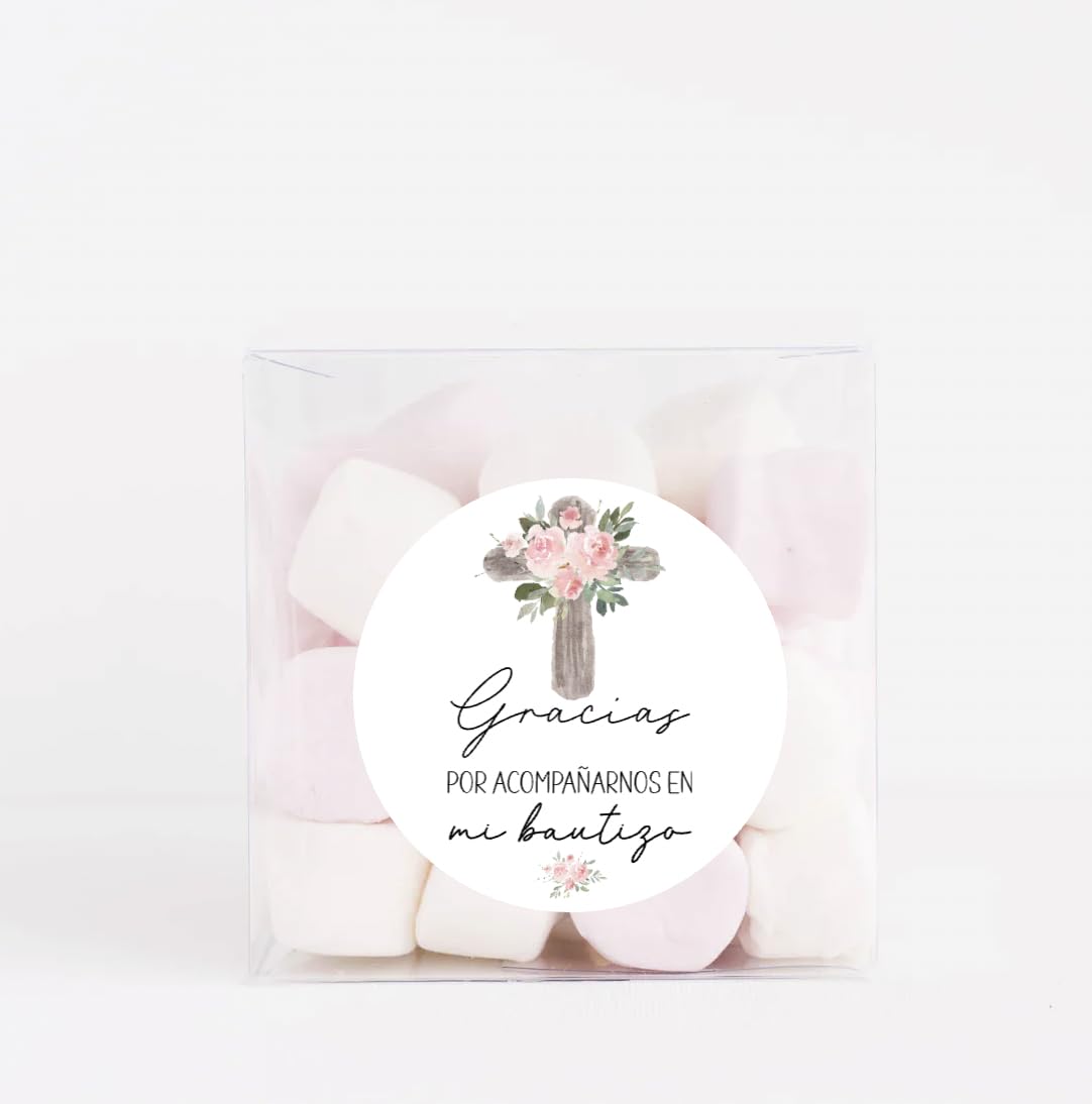 Mi Bautizo Gracias Por Acompañarnos Favor Stickers - Spanish Baptism Stickers - Souvenir Labels