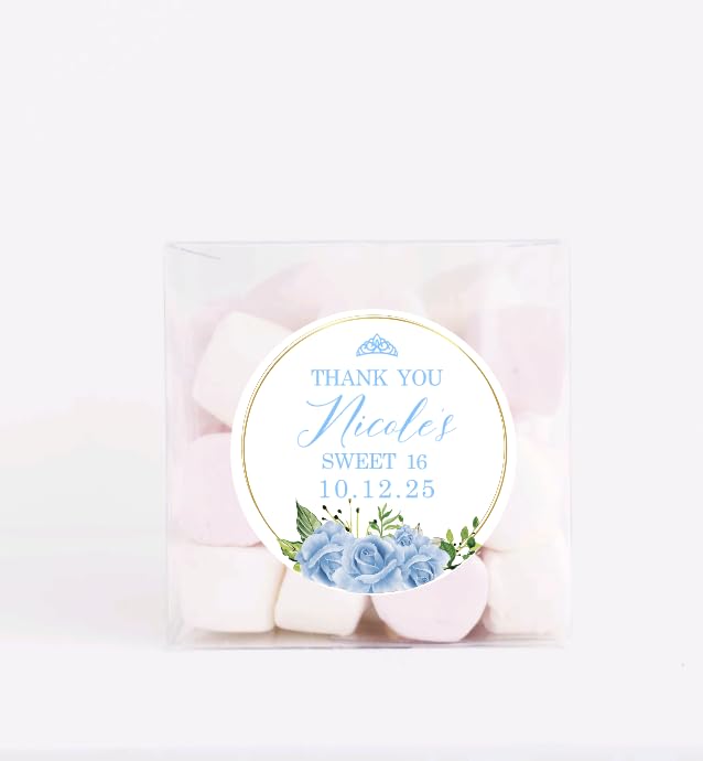 Personalized Sweet Sixteen Party Favor Stickers - Birthday Party Stickers - Sweet 16 - Thank you for celebrating with me stickers