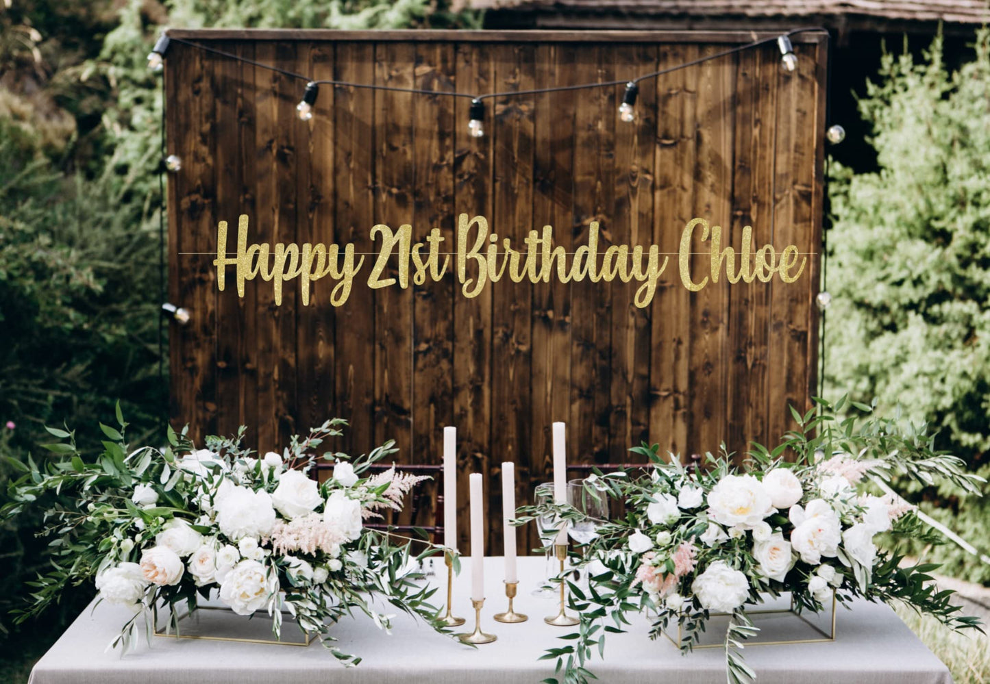 Happy 21st Birthday Banner Gold Glitter for Cheers to 21 Years Banner, 21st Birthday Party Decorations Supplies, Personalized Custom