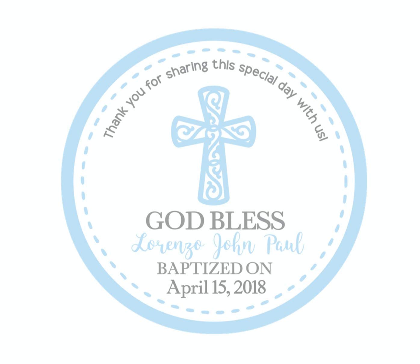 Personalized Baptism First Communion Thank You Favor Stickers