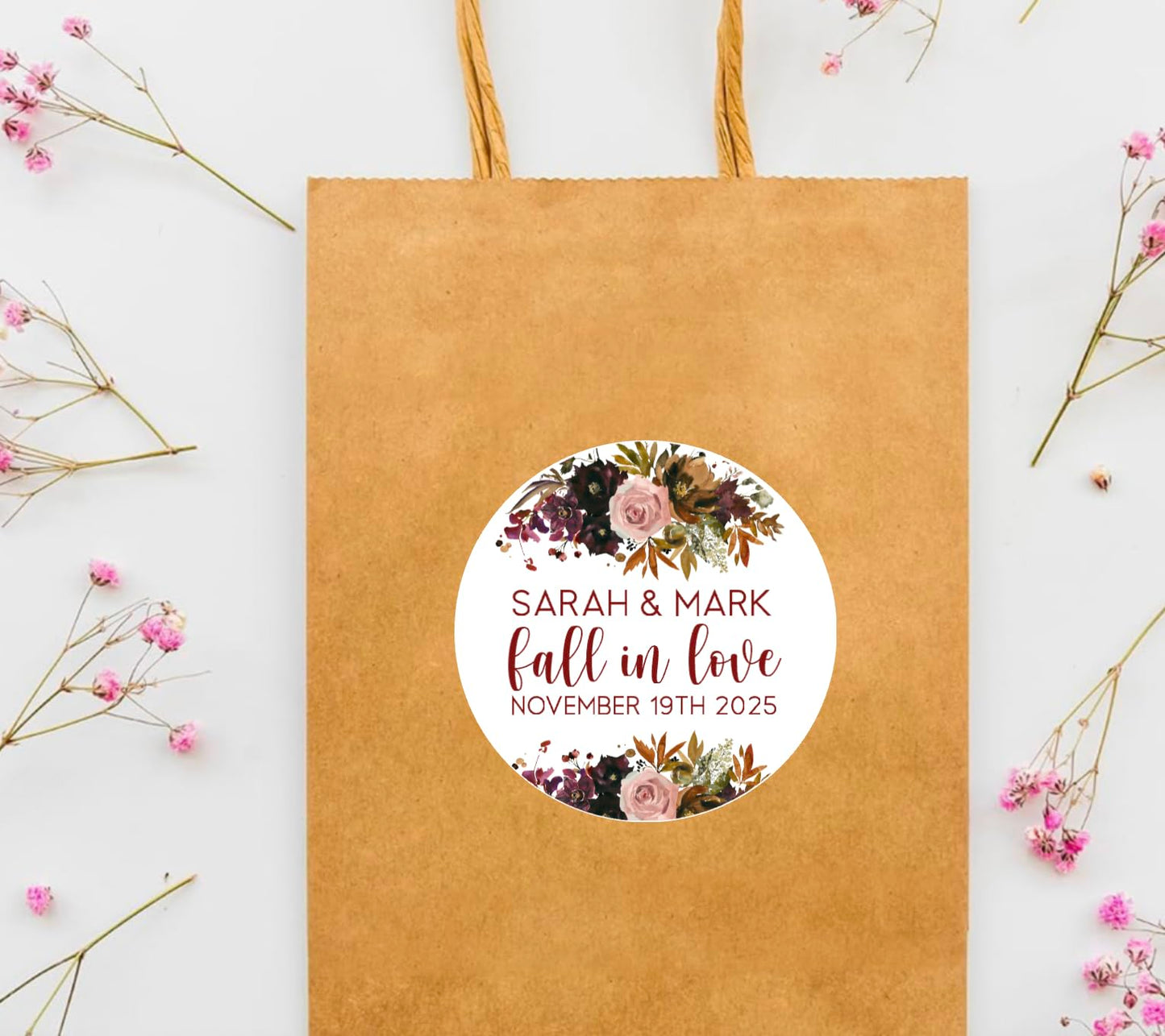 Fall in Love Stickers - Thank you Wedding Stickers - Wedding Stickers - Anniversary Stickers - Bridal Shower