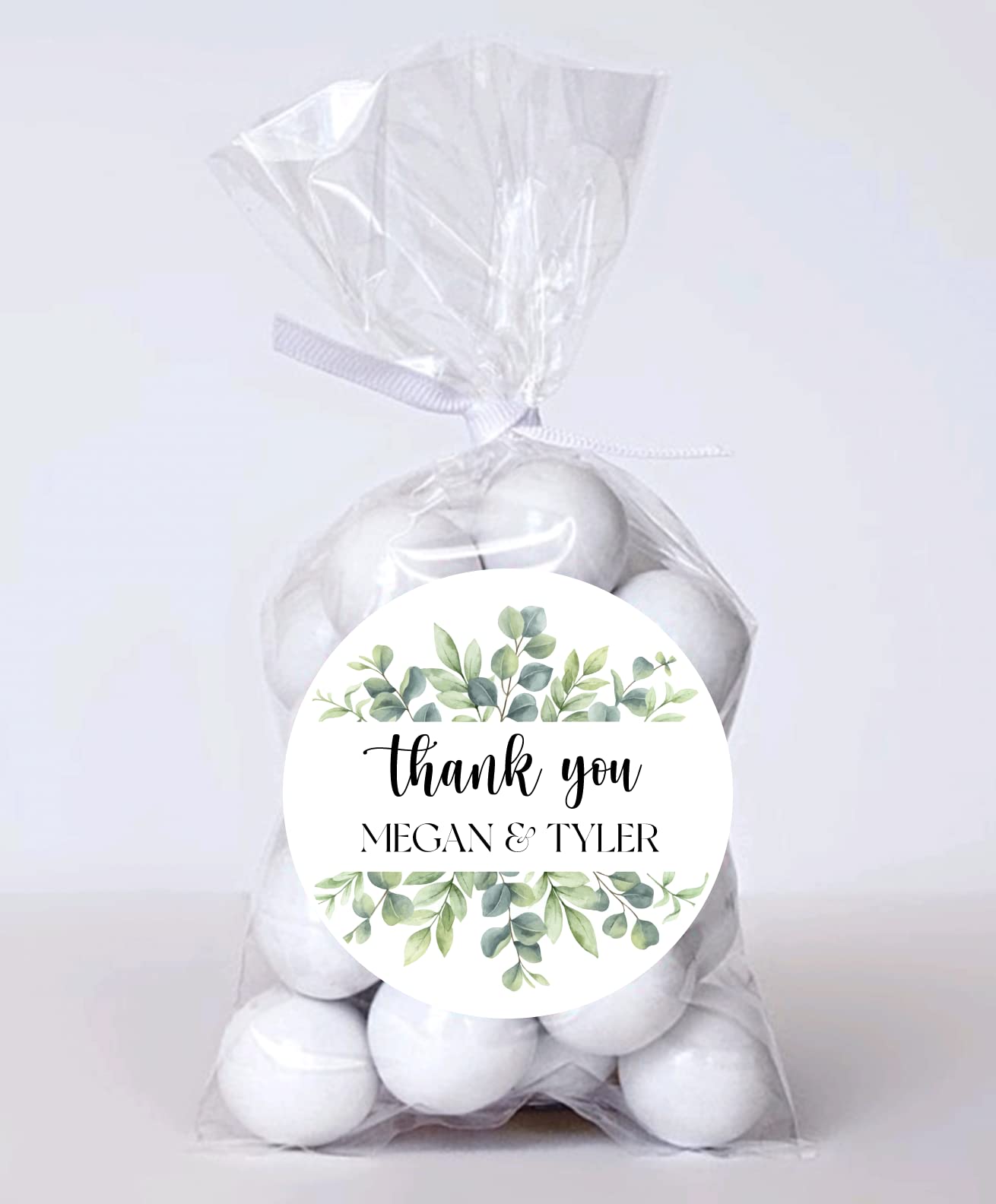 Greenery Wedding Stickers for Welcome Bags, Wedding Favor Stickers, Woodland Greenery Themed Party, Custom Thank You Stickers
