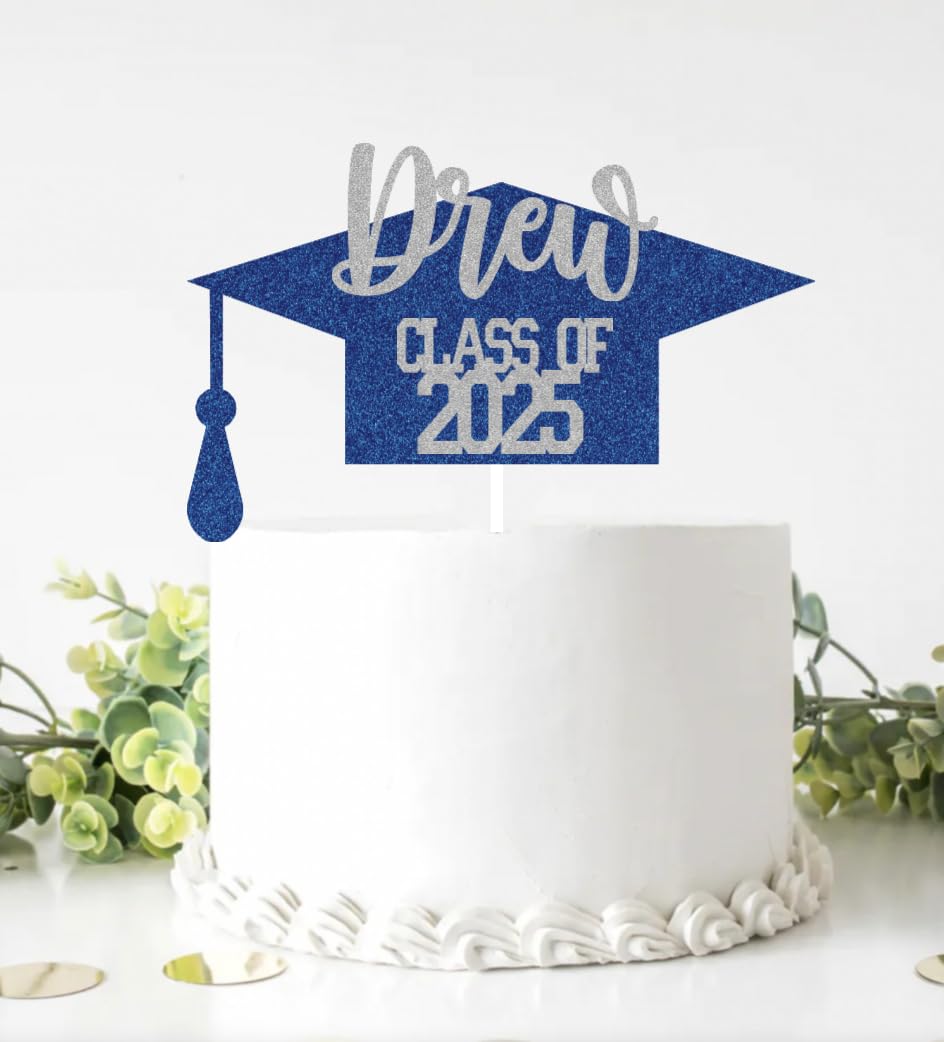 2025 Graduation Cake Topper, Custom Graduation Cake Topper, Congrats Custom Personalized Name Cake Topper, Class of 2025, 18 Colors to choose from