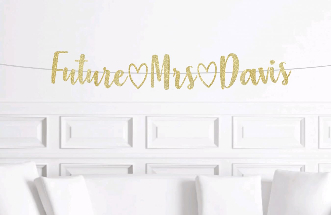 Rose Gold Glitter Future Mrs Banner Perfect for Bachelorette Wedding Engagement Bridal Shower Party Hanging Sign Photo Booth Props