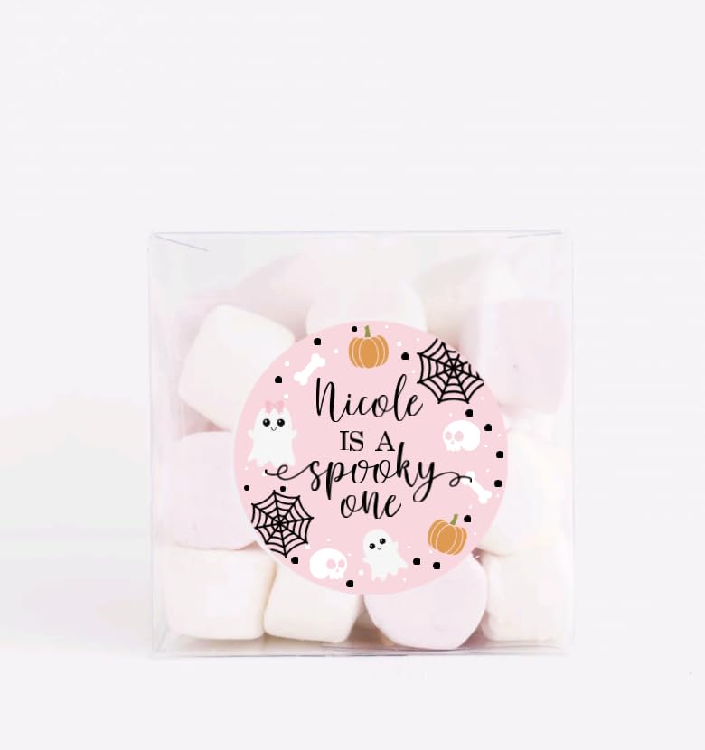 Spooky One 1st Birthday Thank You Favor Stickers - Custom Name - Halloween Birthday Labels