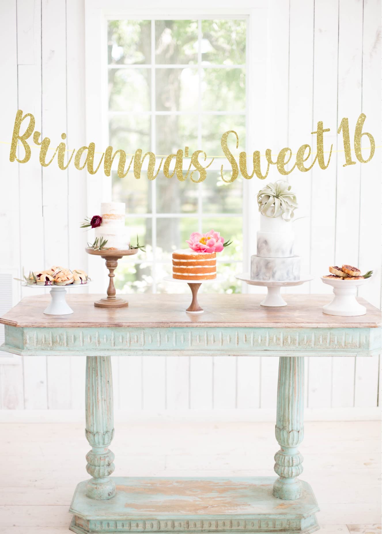Sweet 16 Banner, Personalized Name Sweet 16 Glitter Banner, Sweet 16 Sign, Sweet 16 Party Decorations, 18 Different Colors