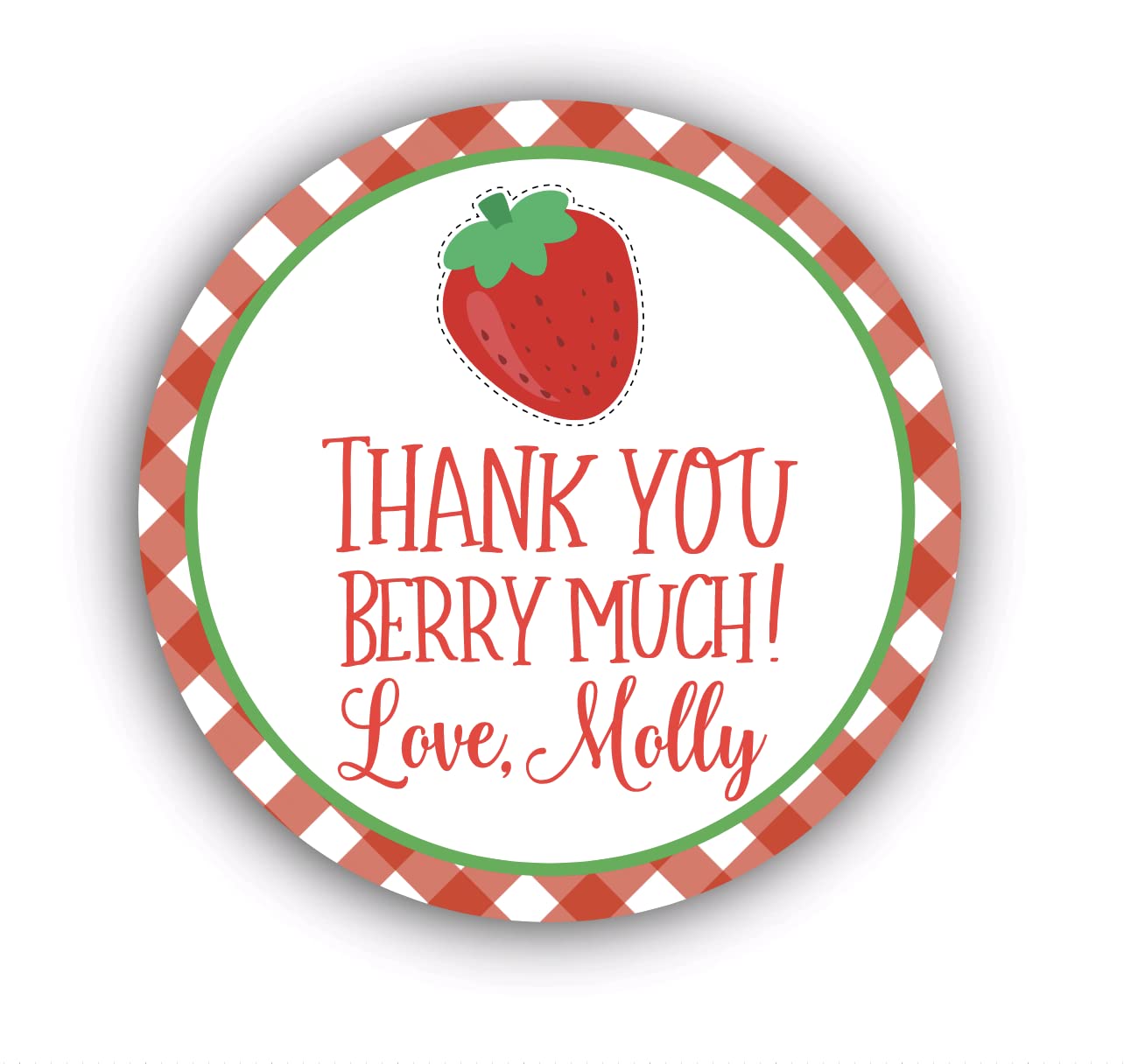 Thank You Berry Much Strawberry Favor Stickers, Strawberry Labels, Strawberry Party Decorations