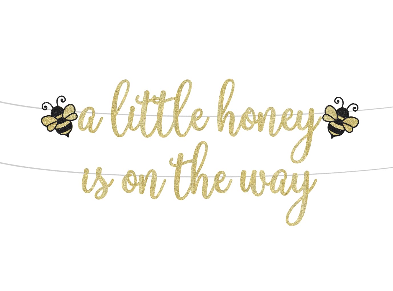 A little Honey is On The Way Banner, Little Honey Bee Baby Shower Banner,Bee Theme Baby Shower Decorations, Glitter Bee Baby Shower Banner