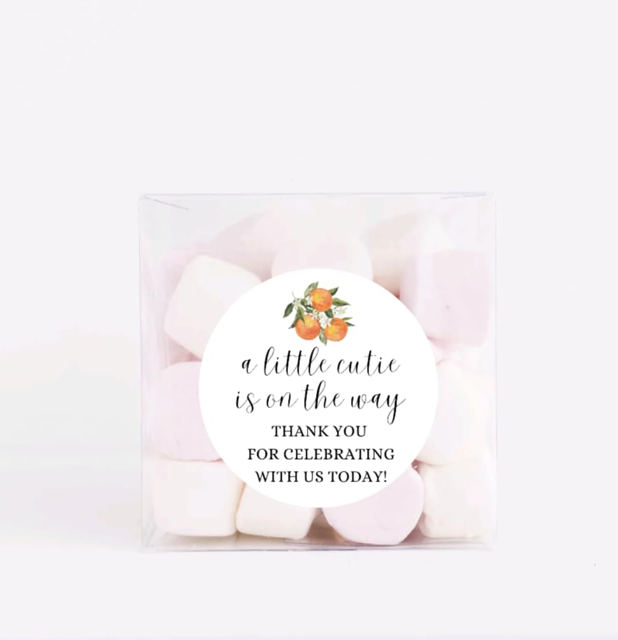 A Little Cutie Is On The Way Stickers - Baby Shower Stickers - Thank you for Celebrating With Us Today
