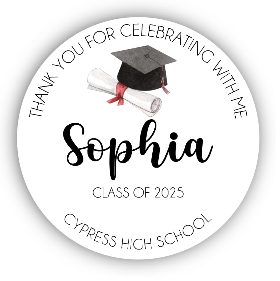 Graduation Party Favor Labels, Graduation Party Favor Stickers, Custom Graduation Party Favor Labels, Class of 2025