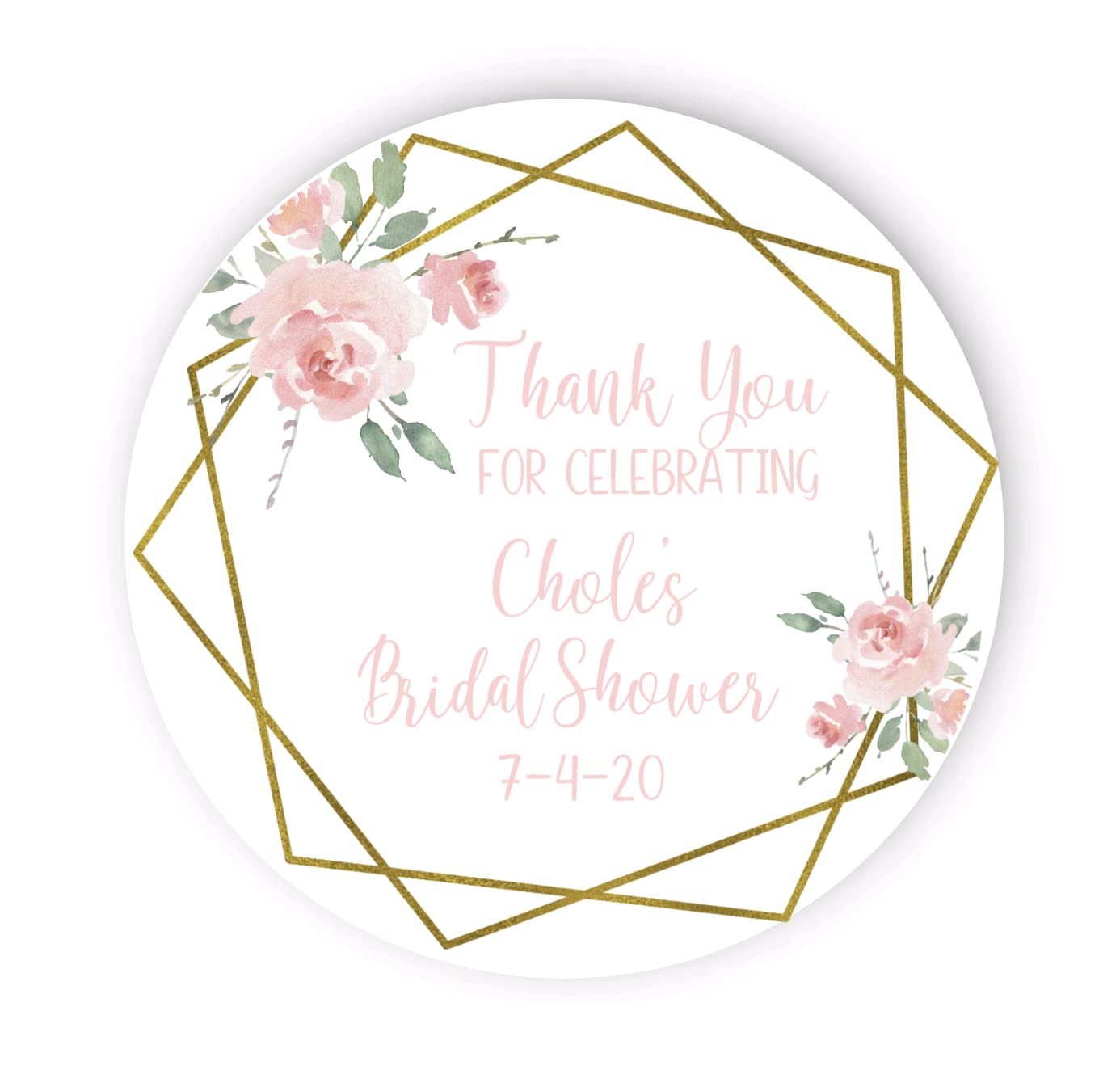 Custom Bridal Shower Stickers, Thank You for Coming Favor Stickers, Personalized Stickers