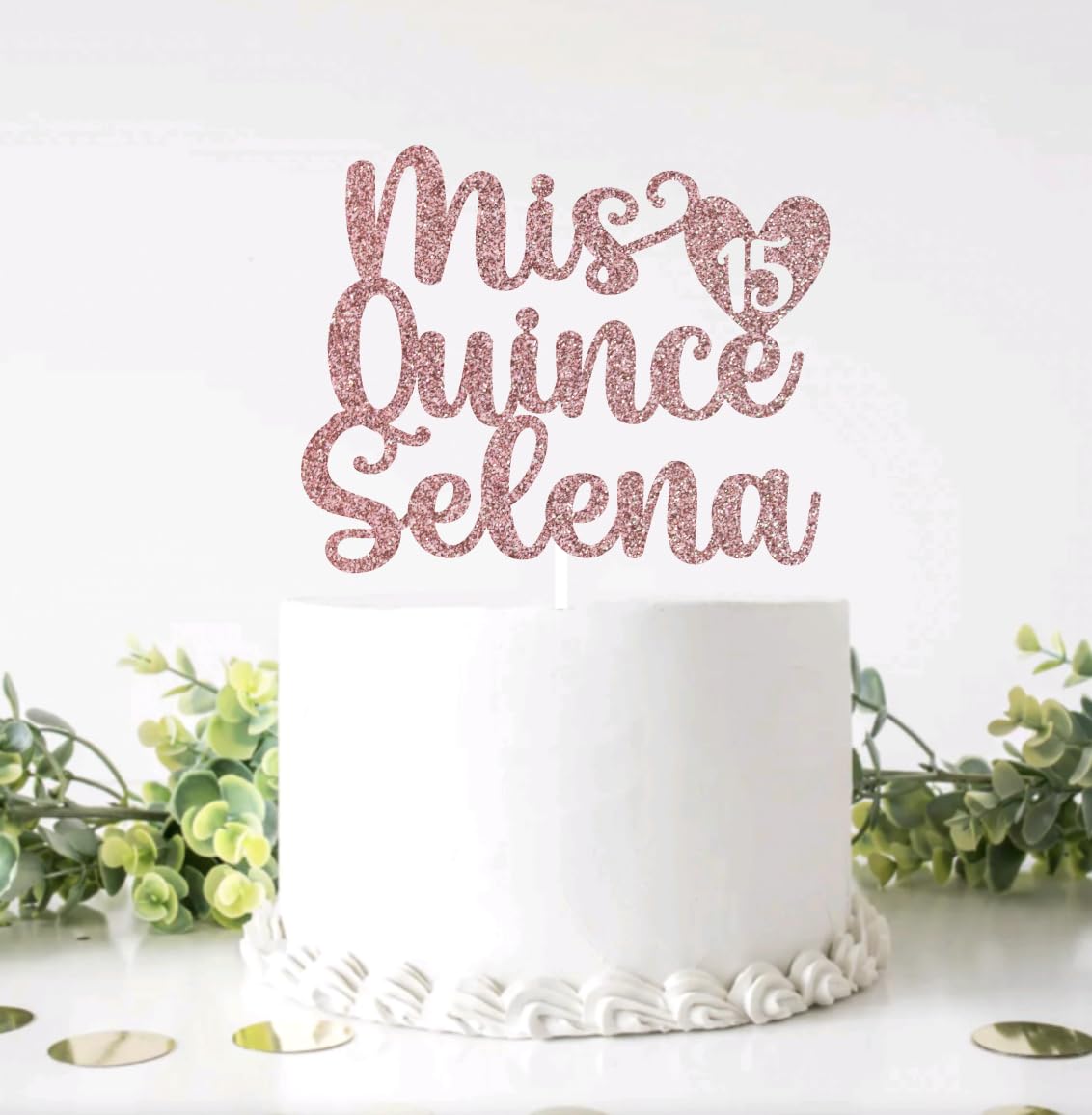 Personalized Mis Quince Quinceañera Cake Topper 15th Birthday 18 Colors to choose from
