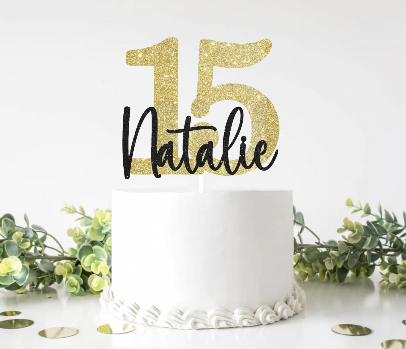 Personalized Mis Quince Quinceañera Cake Topper - 15th Birthday Sign - Choose your own colors