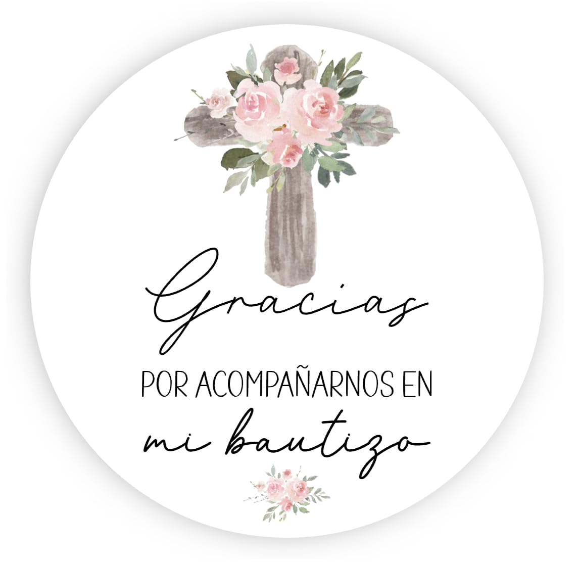 Mi Bautizo Gracias Por Acompañarnos Favor Stickers - Spanish Baptism Stickers - Souvenir Labels