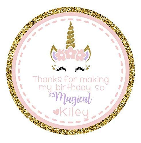 Personalized Unicorn Face Thank You Stickers