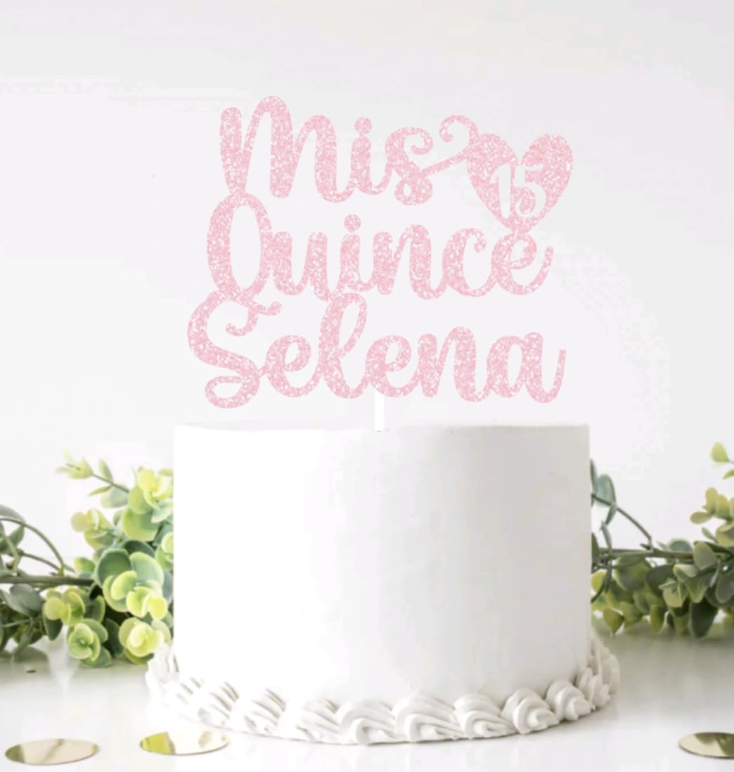 Personalized Mis Quince Quinceañera Cake Topper 15th Birthday 18 Colors to choose from