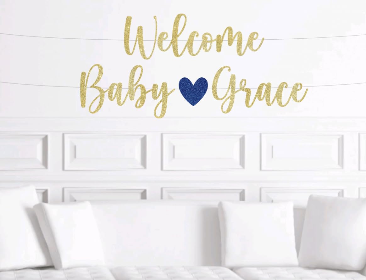 Custom Baby Shower Banner – Glittery, Personalized Sign for Gender Reveals