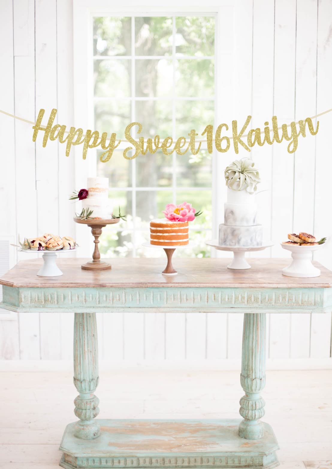 Sweet 16 Banner, Personalized Name Sweet 16 Glitter Banner, Sweet 16 Sign, Sweet 16 Party Decorations, 18 Different Colors