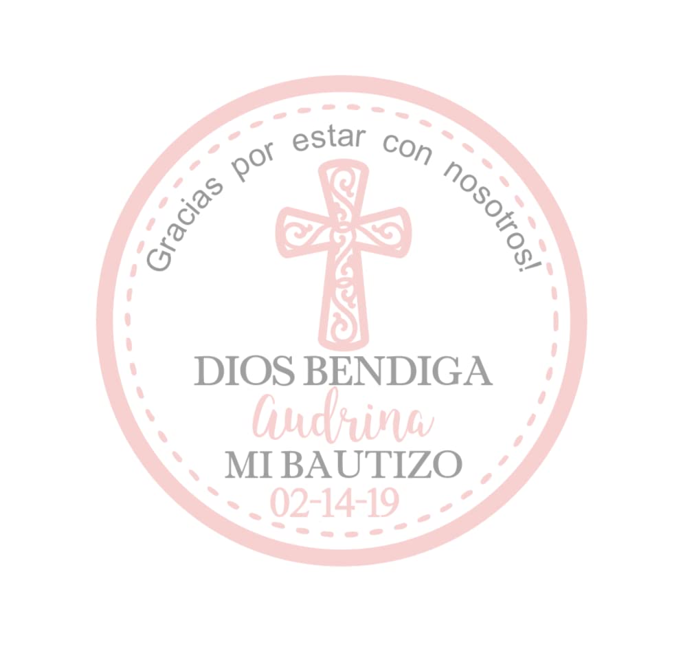 Mi Bautizo Favor Sticker Labels Personalized Custom