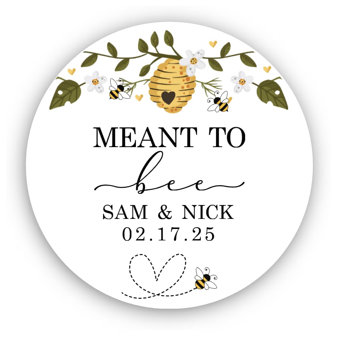 Meant to bee sticker, Honey favor stickers, Meant to bee labels, Custom wedding stickers, Honey bee party