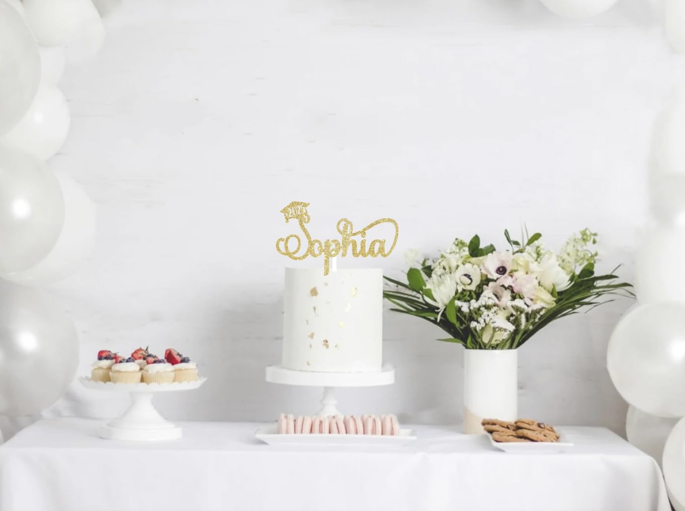 2025 Graduation Cake Topper, Custom Graduation Cake Topper, Congrats Custom Personalized Name Cake Topper, Class of 2025, Rose Gold