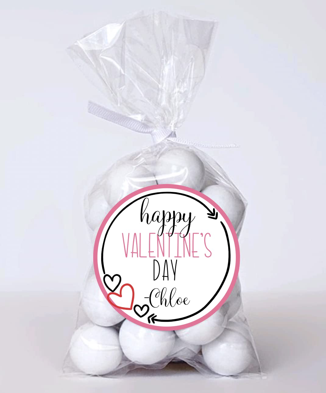 Personalized Kid's Valentine's Treat Stickers Valentine's Day Party Favor Label - Choose your size