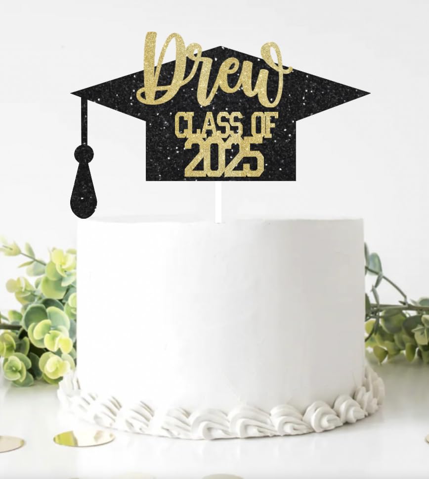 2025 Graduation Cake Topper, Custom Graduation Cake Topper, Congrats Custom Personalized Name Cake Topper, Class of 2025, 18 Colors to choose from