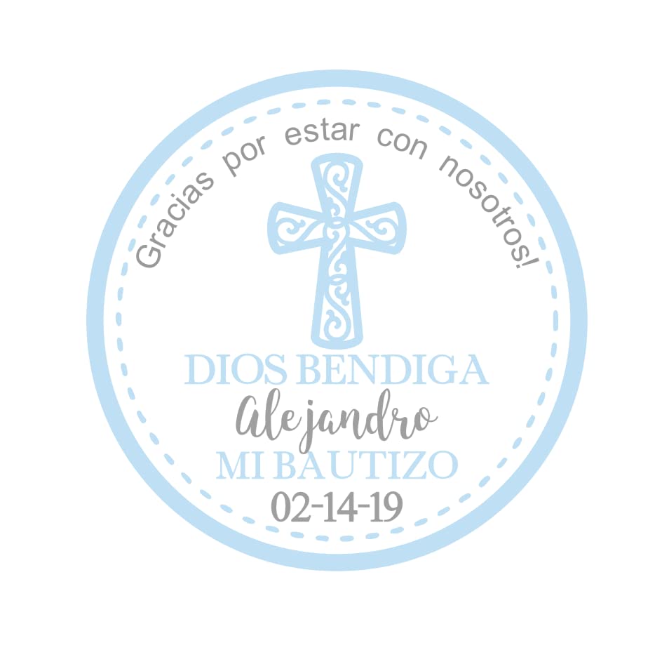 Mi Bautizo Favor Sticker Labels Personalized Custom
