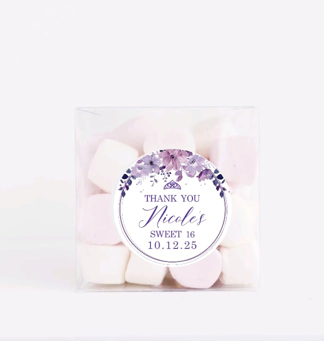 Personalized Sweet Sixteen Party Favor Stickers - Birthday Party Stickers - Sweet 16 - Thank you for celebrating with me stickers