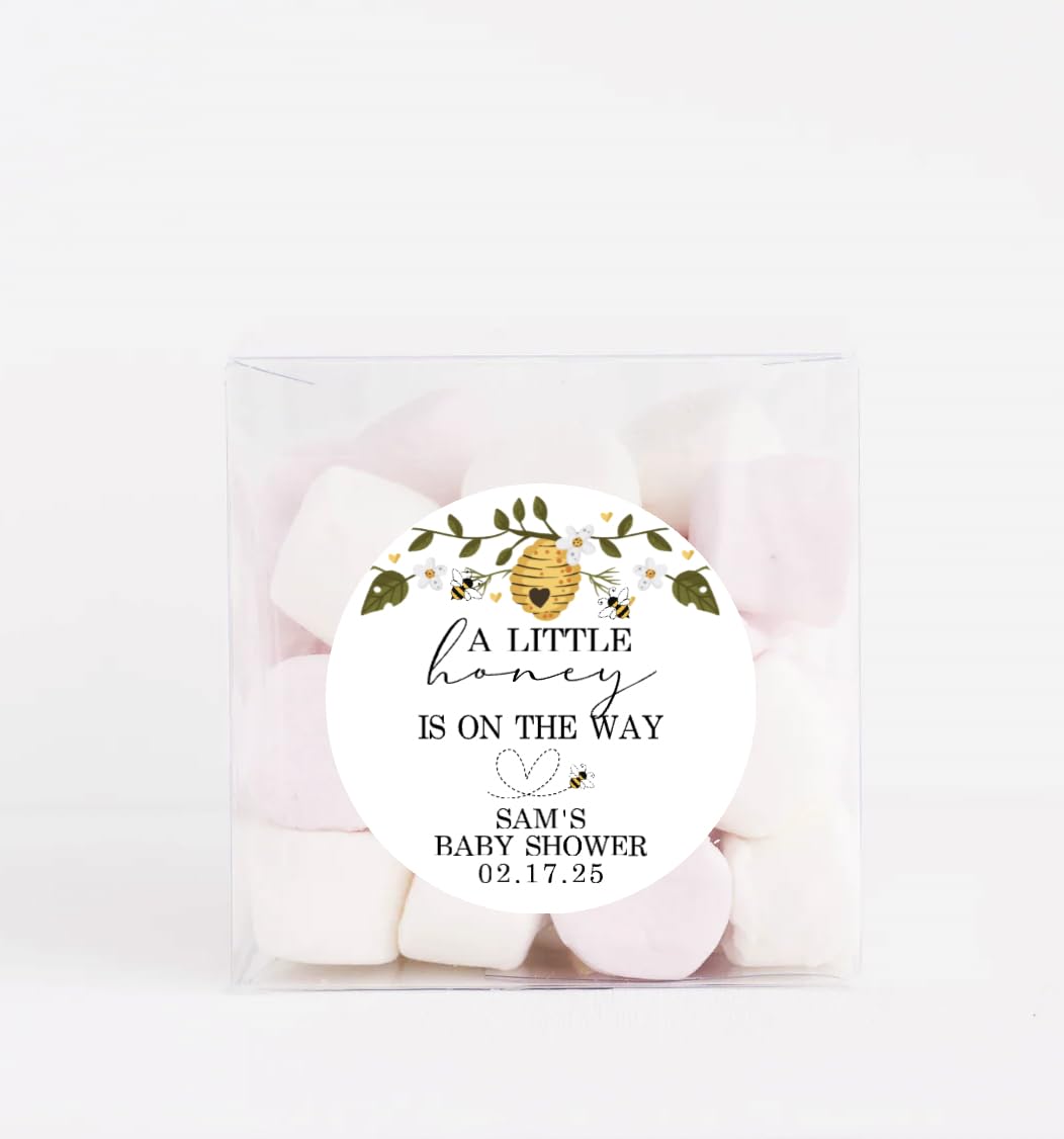 Baby shower stickers, A Little Honey is on the Way, Favor Labels, Honey Bee Baby Shower, For honey jar favors or seed packet labels