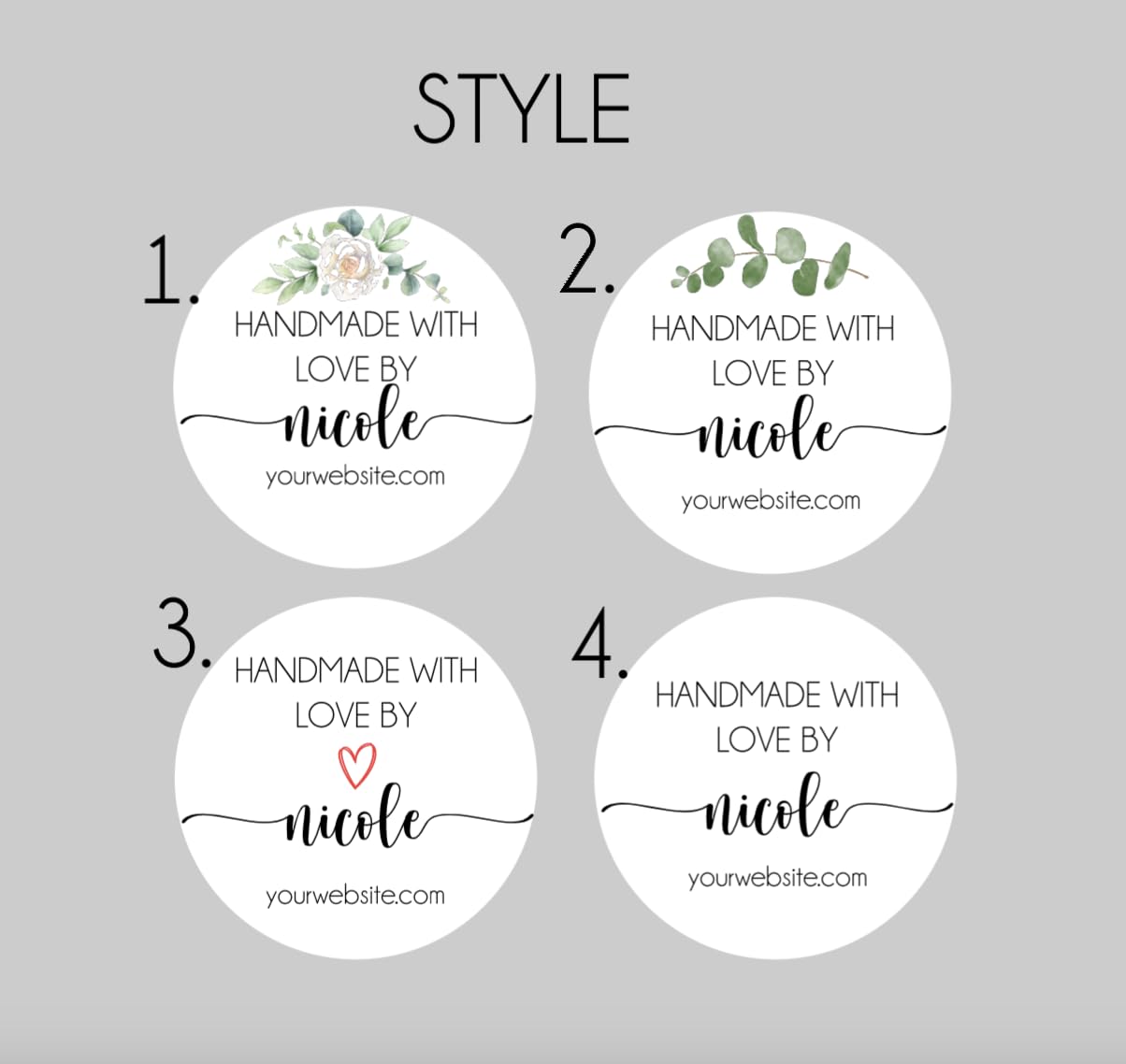 Personalized Round Small Business Sticker Labels, 120-Pack, Handmade Stickers for Packaging, Product Labels for Small Business, Business Thank You Stickers, Handmade With Love
