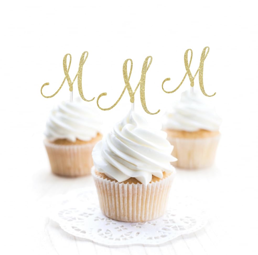 Wedding Initial Cupcake Topper, Wedding Topper Monogram, Custom Letter Bridal Shower, Personalized Wedding Cupcake Toppers