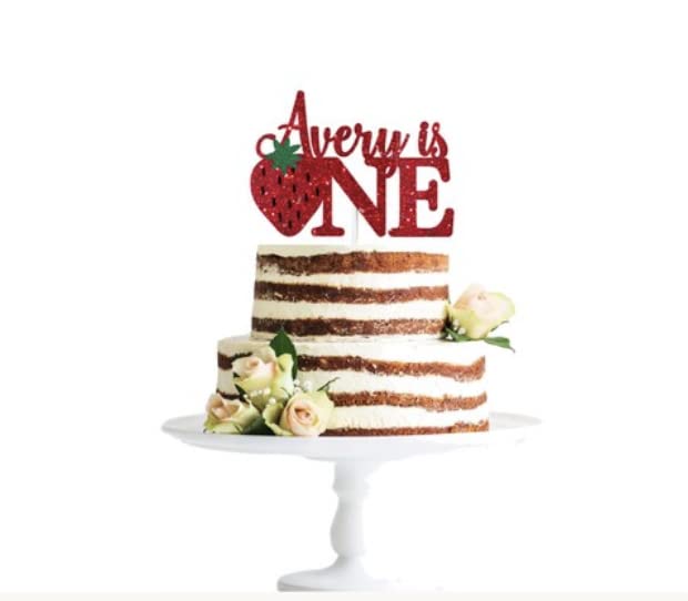 Custom Sweet One Strawberry Cake Topper, Sweet To Be One, Berry Sweet Cake Topper, Tutti Fruitti Cake Topper, Custom Name Strawberry Sign