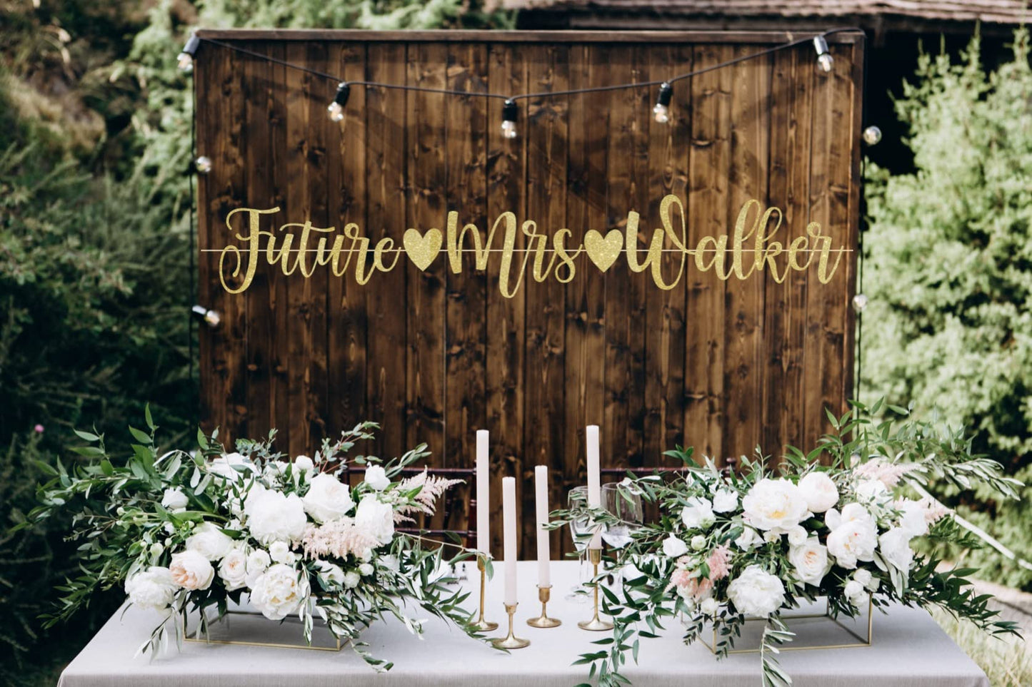 Bridal Shower Banner, Custom Banner, Personalized Future Mrs Glitter Banner, 18 Colors to Choose From