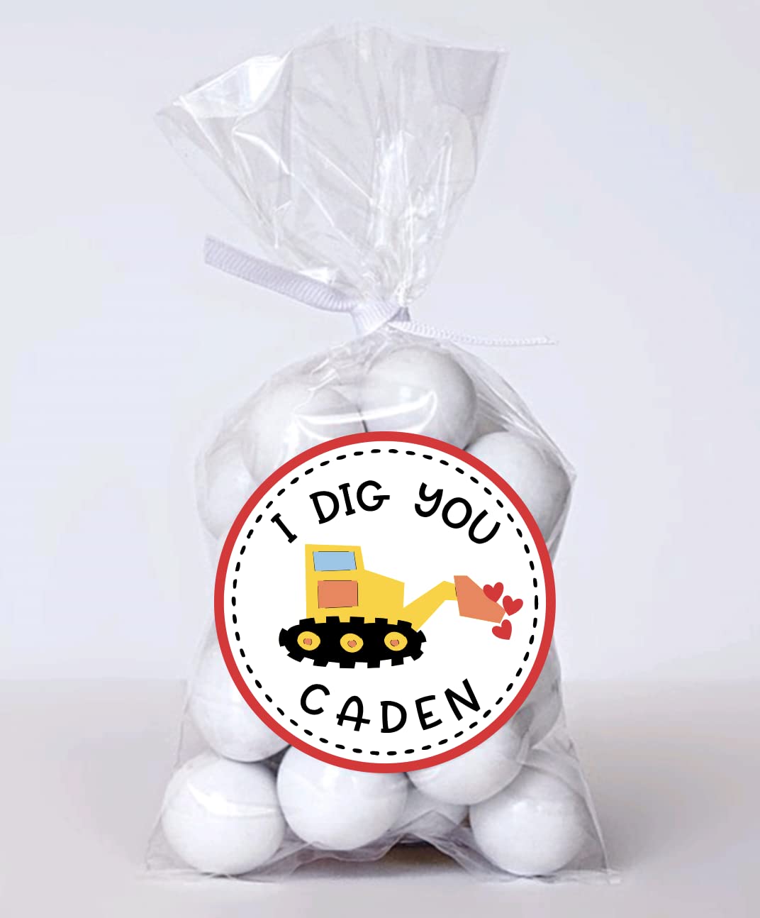 Personalized Kid's Valentine's Treat Stickers Valentine's Day Party Favor Label - Choose your size