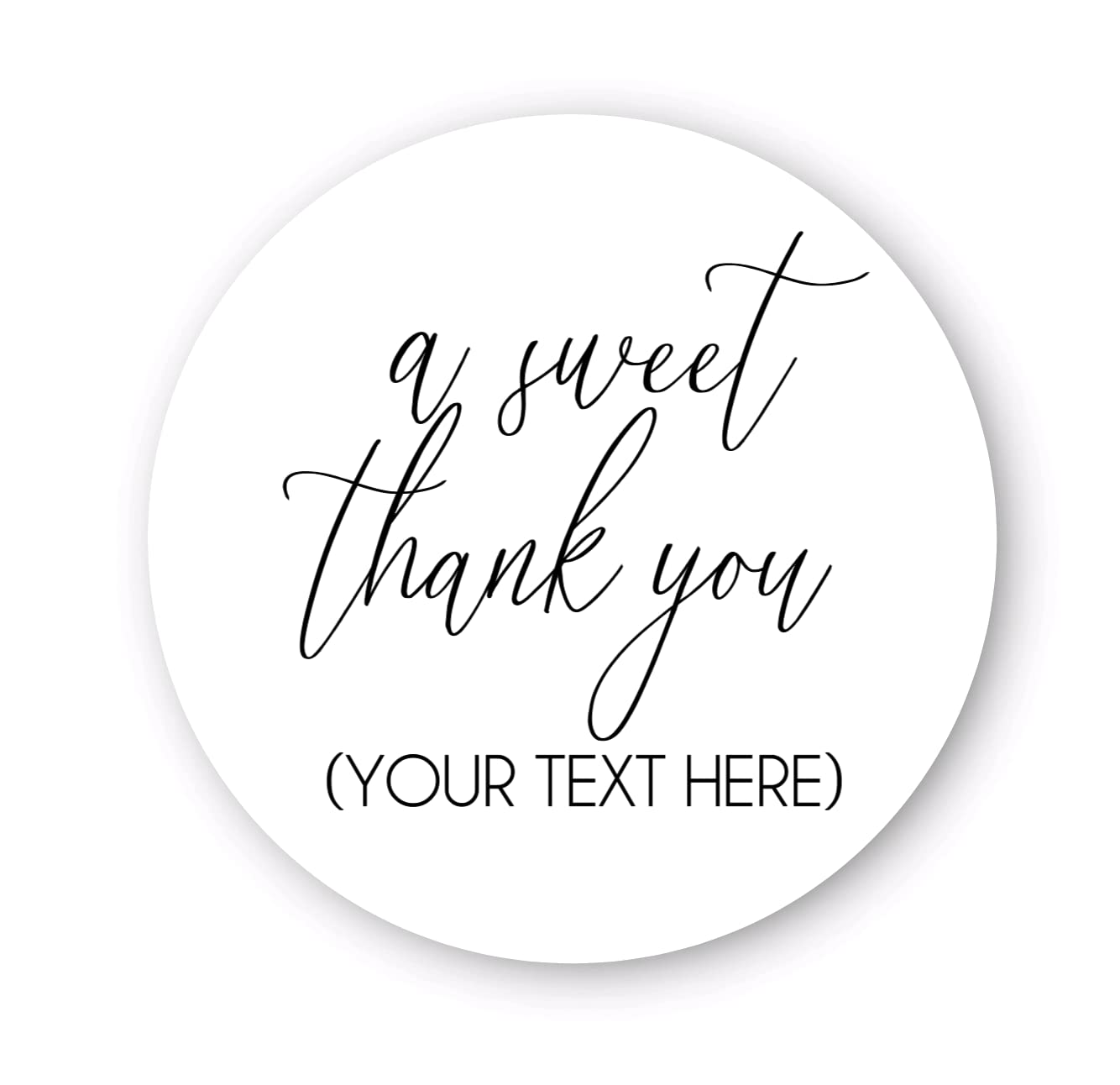 A sweet thank you personalized custom stickers, Thank you treat bag sticker