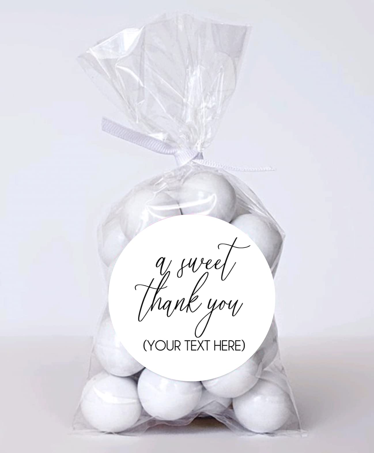 A sweet thank you personalized custom stickers, Thank you treat bag sticker