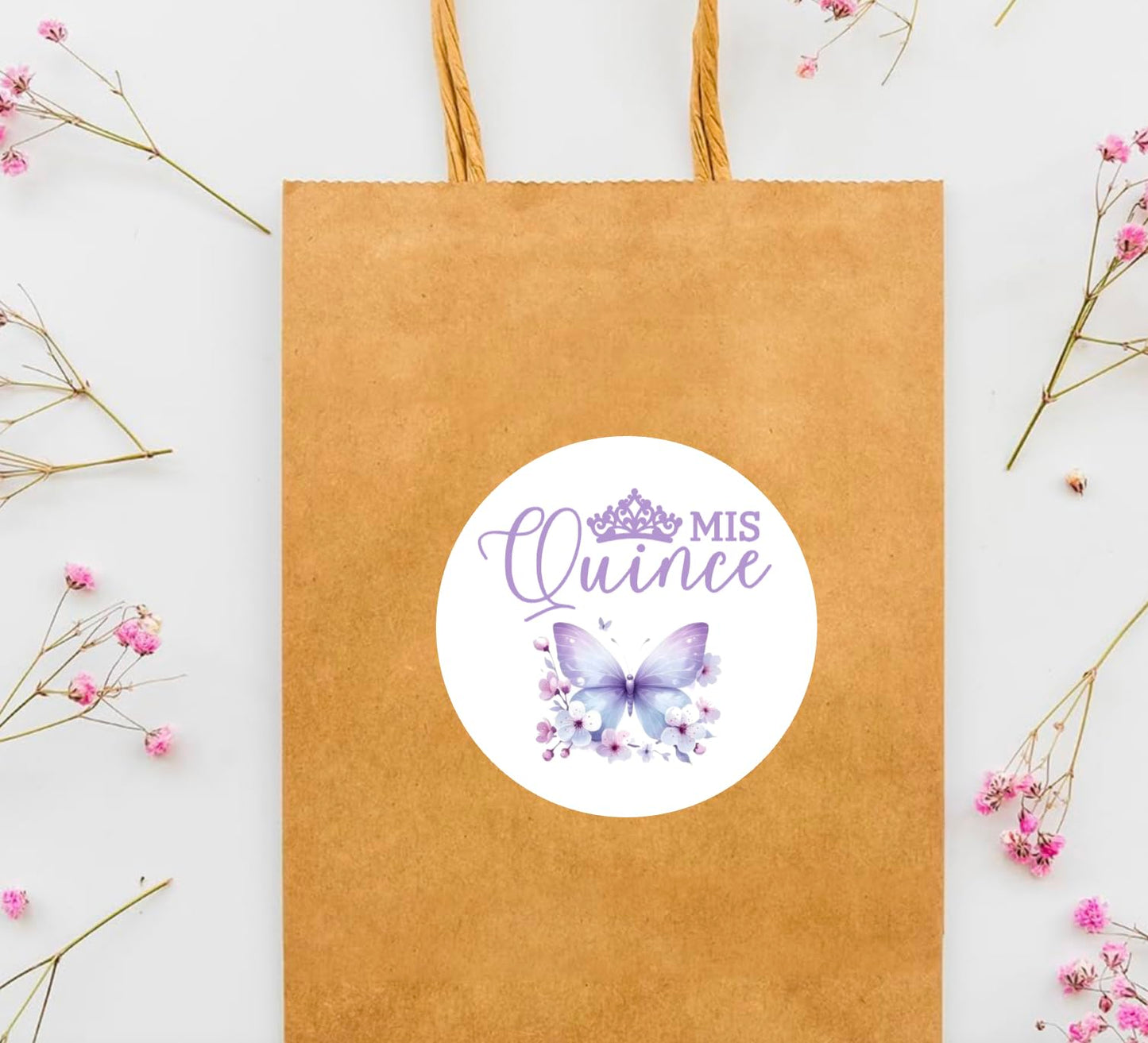 Mis Quince Anos - Quinceanera Sweet 15 Birthday Party Circle Sticker Labels