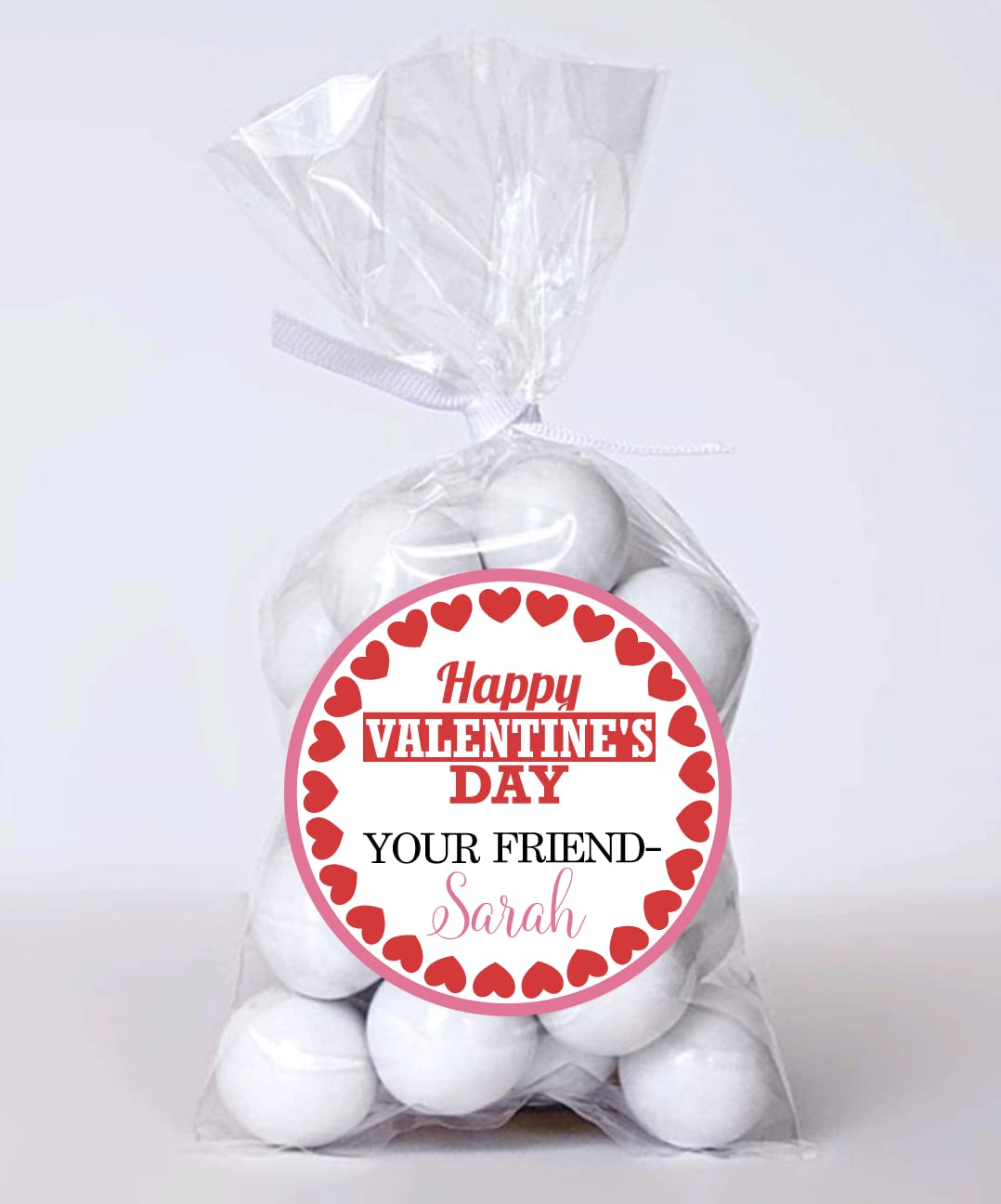 Personalized Kid's Valentine's Treat Stickers Valentine's Day Party Favor Label - Choose your size