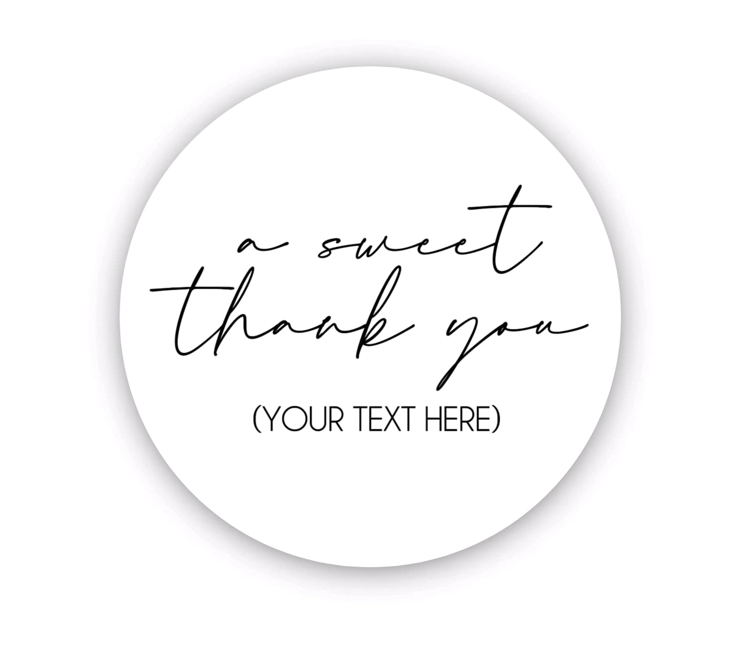 A sweet thank you personalized custom stickers, Thank you treat bag sticker