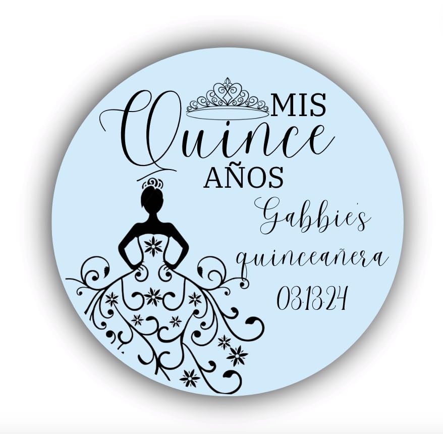 Personalized Quinceañera Favor Stickers – Custom Name Thank You Labels for XV Party Favors