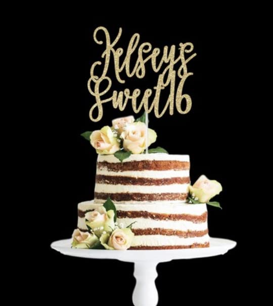 Personalized Name Sweet 16 Cake Topper, Sweet SIxteen Birthday Party Decorations Sign