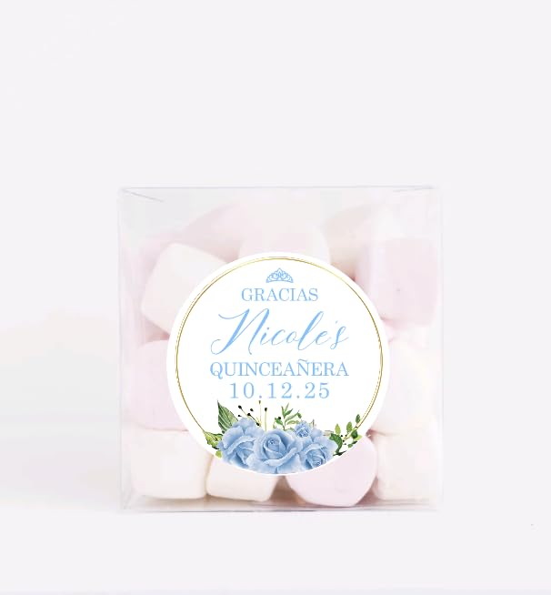 Personalized Quinceañera Favor Stickers – Custom Name Thank You Labels for XV Party Favors