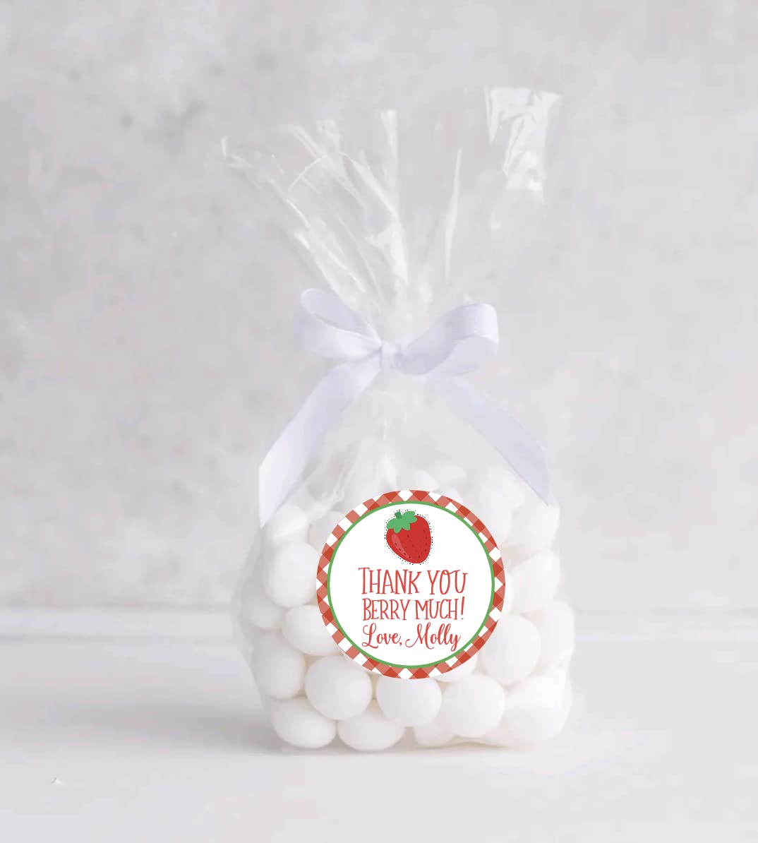 Thank You Berry Much Strawberry Favor Stickers, Strawberry Labels, Strawberry Party Decorations