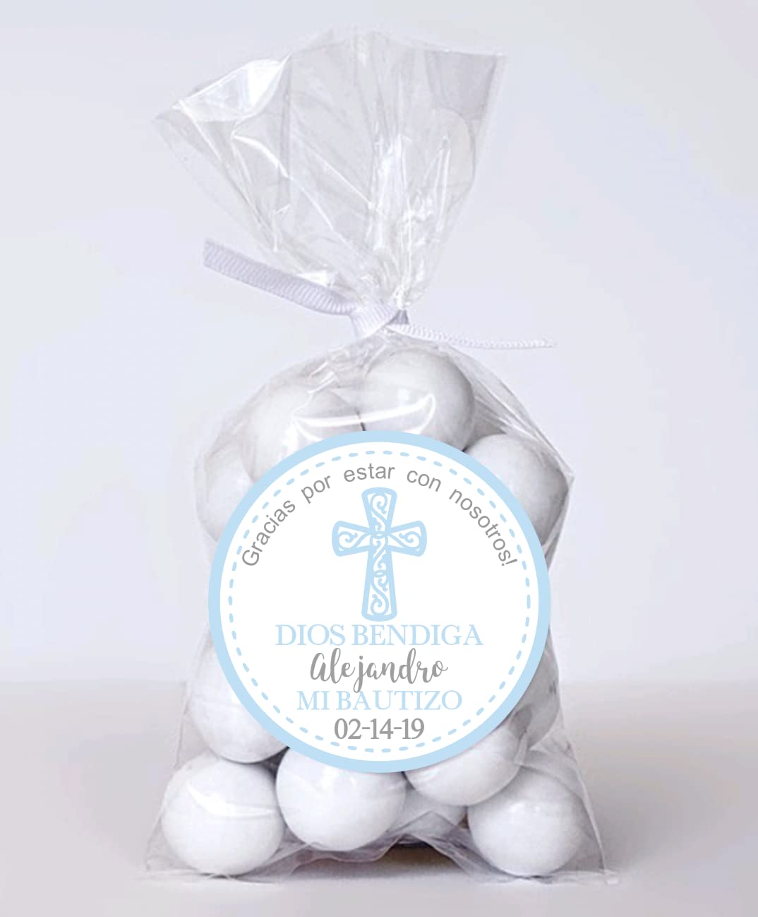 Mi Bautizo Favor Sticker Labels Personalized Custom
