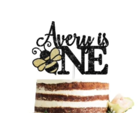 Custom 1st Bee Day Cake Topper, One Bee Cake Topper, Bee Birthday Party Decor, Bee Day Decor, Spring Birthday Party, Bee Sign, Bee Day Cake