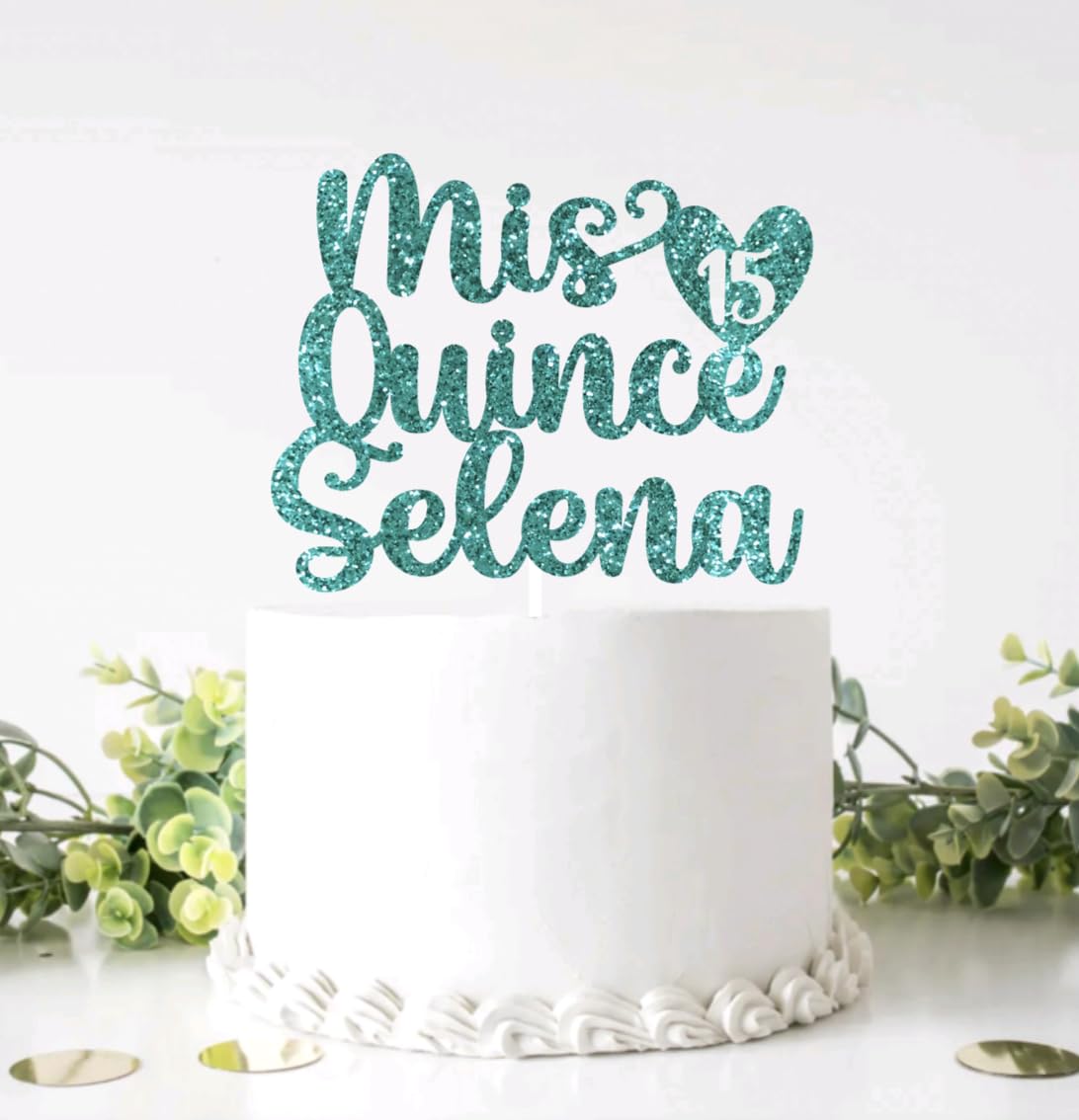 Personalized Mis Quince Quinceañera Cake Topper 15th Birthday 18 Colors to choose from