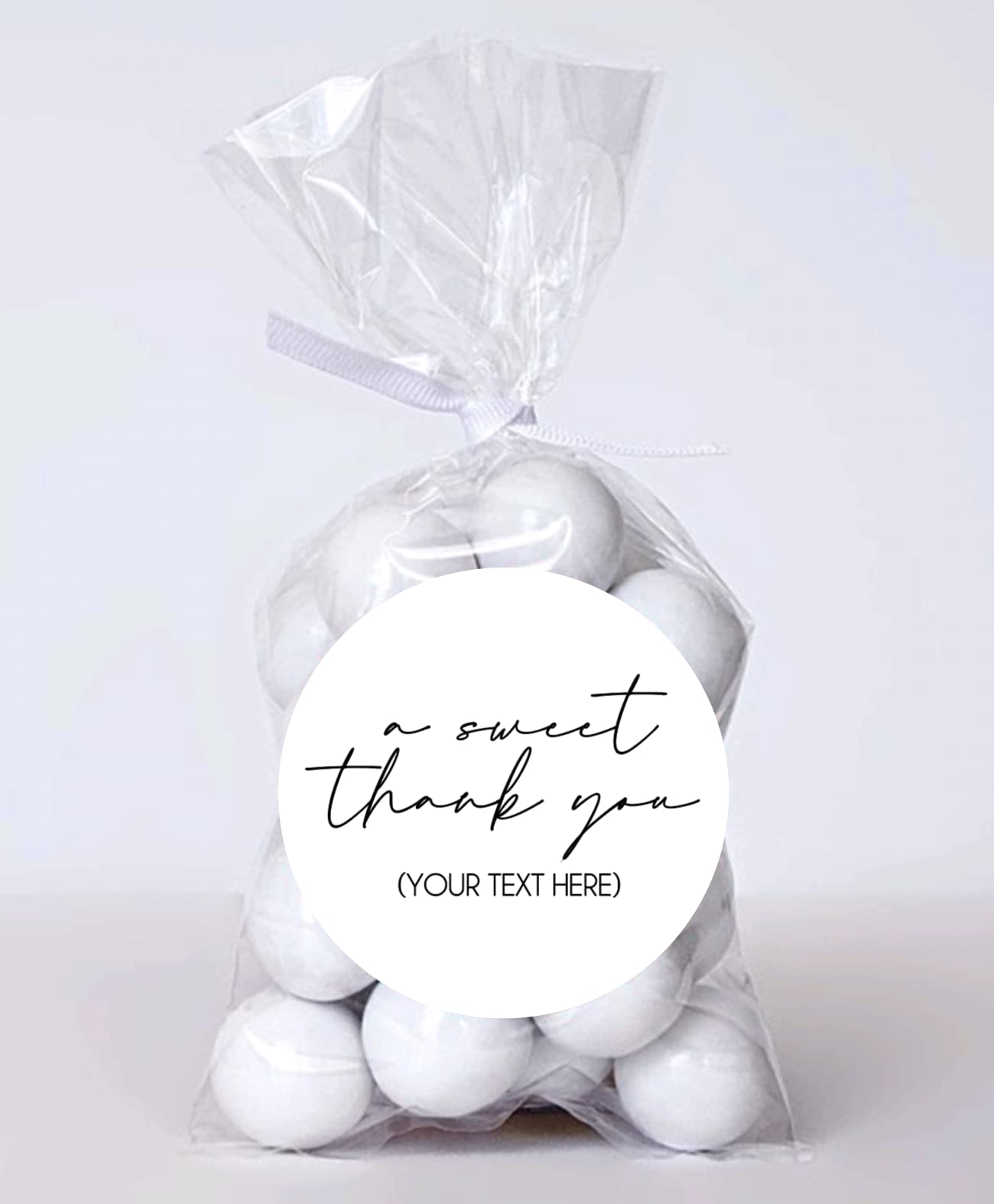 A sweet thank you personalized custom stickers, Thank you treat bag sticker