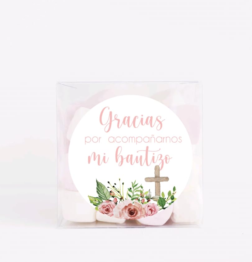 Mi Bautizo Gracias Por Acompañarnos Favor Stickers - Spanish Baptism Stickers - Souvenir Labels