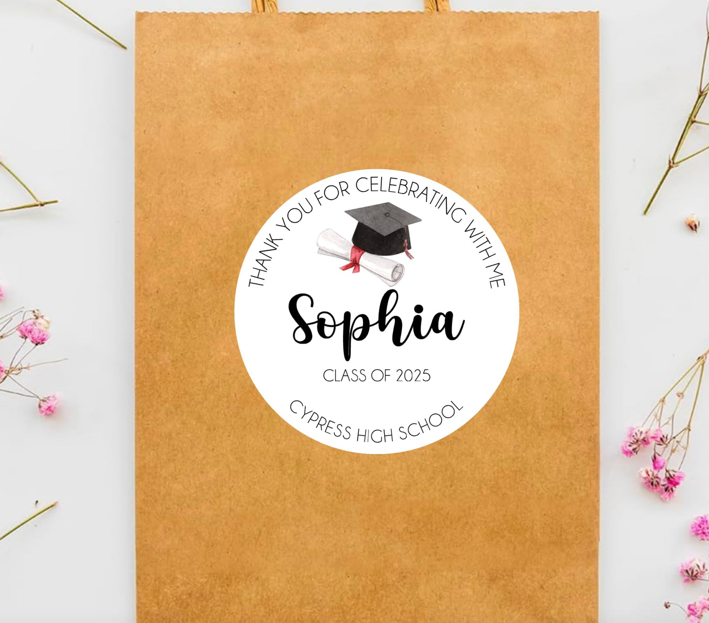 Graduation Party Favor Labels, Graduation Party Favor Stickers, Custom Graduation Party Favor Labels, Class of 2025